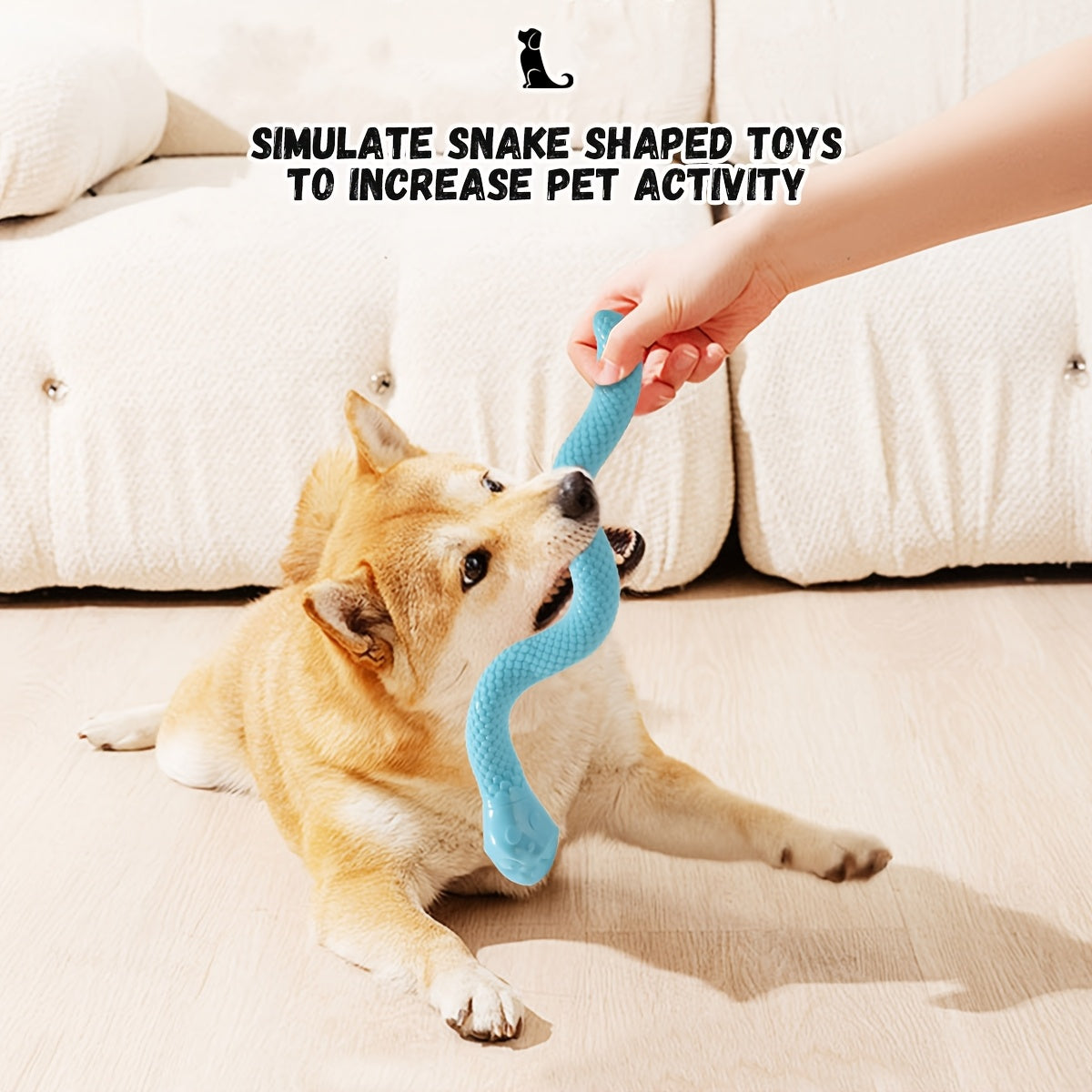 1pc Interactive Chew Toy Snake - Heavy-Duty Dog Puzzle Toy with Thick Rubber-like Texture, Individually Wrapped for Hygiene - Tough Chewer-Resistant, Non-Toxic Chew Bone for Puppies & Adult Dogs - Scratch-Resistant, for Aggre