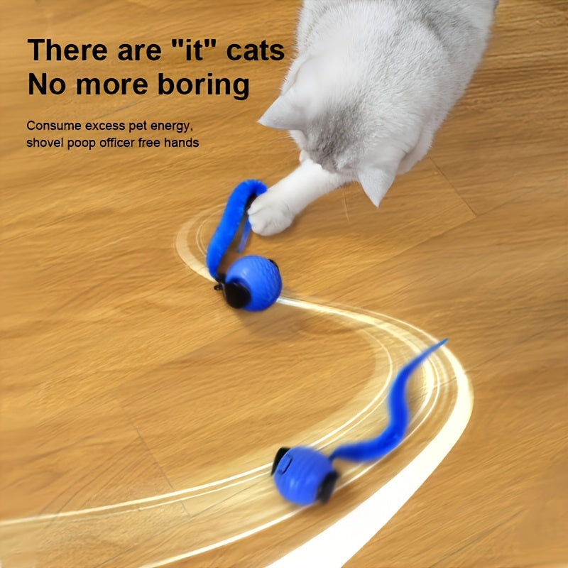 1pc interactive cat and dog toy for indoor cats - rechargeable automatic fast ball, intelligent tail chase and pet chase games, reinforced and durable plastic design, cat and dog toy interaction, playful design, pet entertain