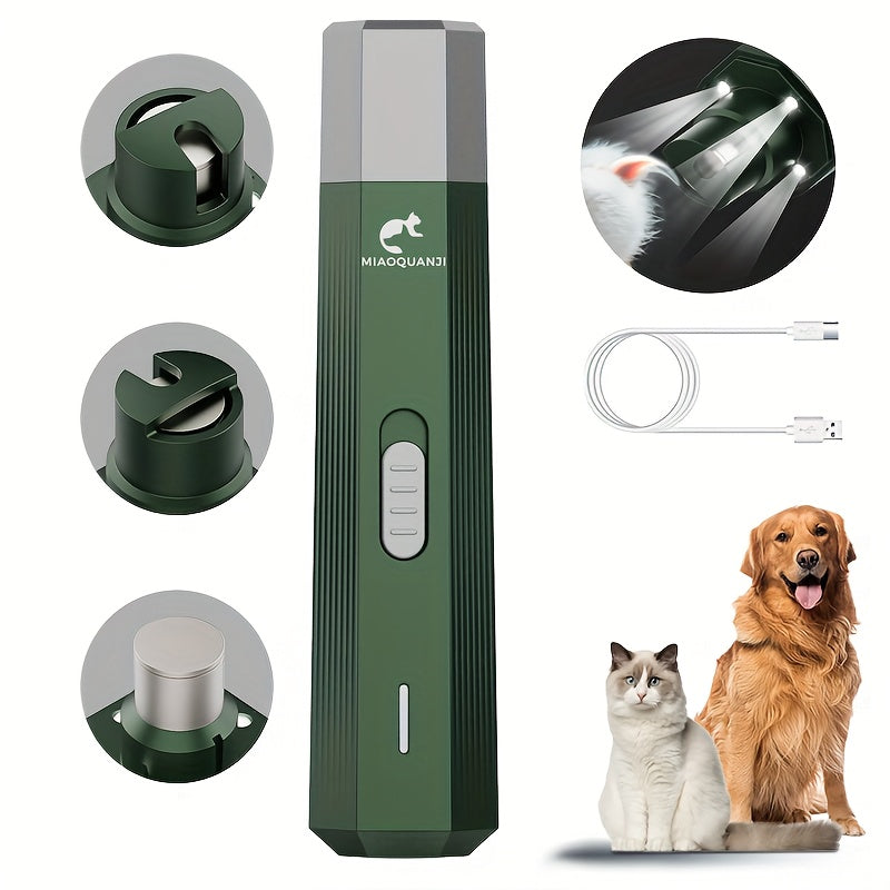 MIAOQUANJI Dog Nail Trimmer with USB Charging, Adjustable Speed & Ergonomic Handle - Safe & Comfortable Pet Grooming Tool for Small to Medium Dogs, Durable Plastic Design, Dog Nail Trimmer, Pet Grooming Accessory, Sleek Pet A