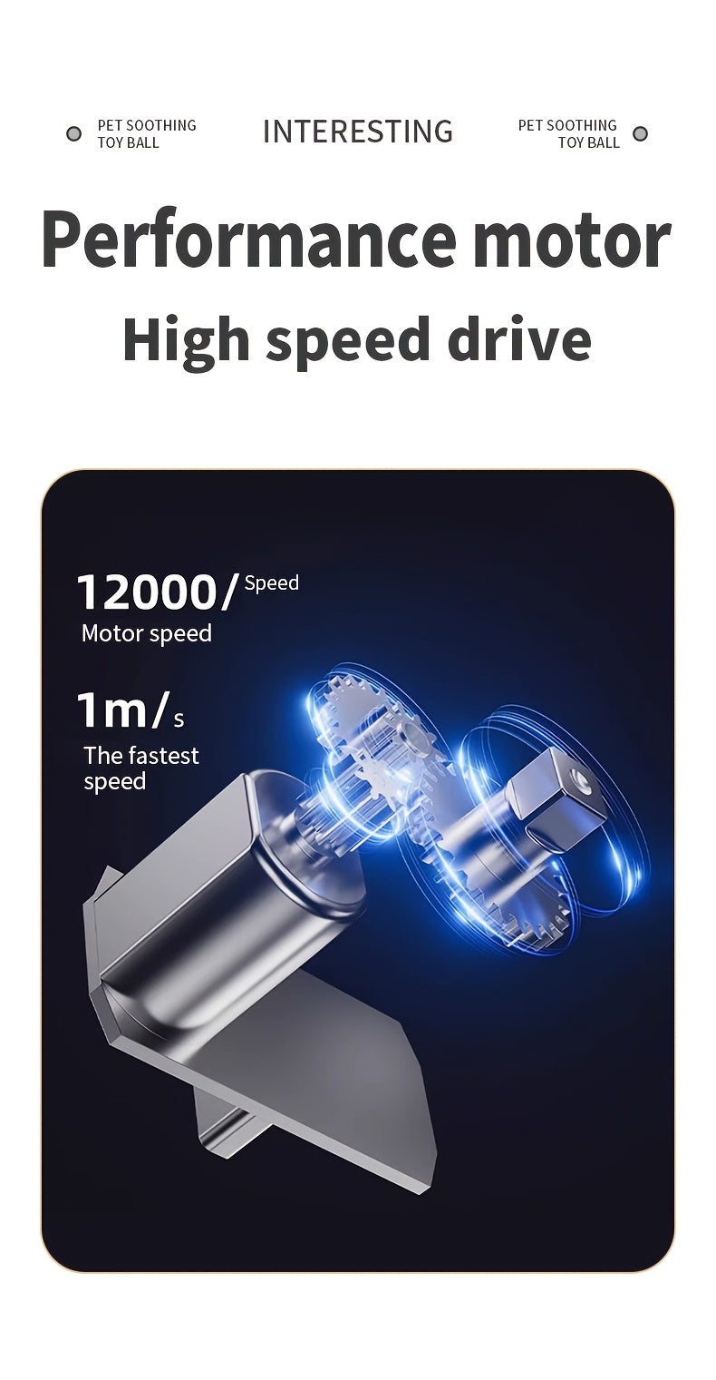 [Electronic Dog Ball for Pets] High-Quality, Durable, Interactive Electronic Dog Ball for Pets - USB Rechargeable, Automatic Rolling Toy, Large and Small Dog Ball with Straps, Ball Launcher, Playful Design, Petsafe Material,