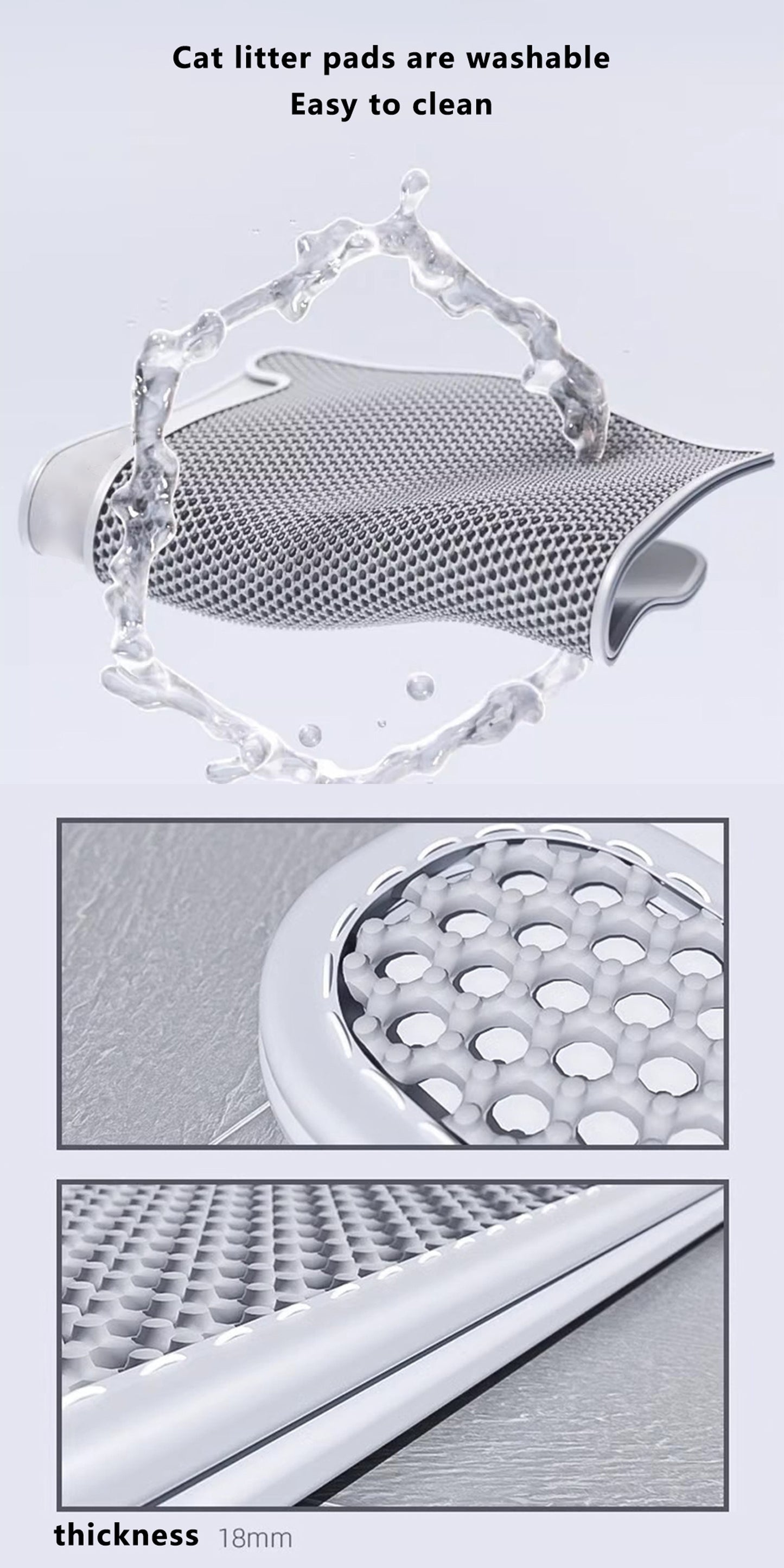 Double Layer Cat Litter Mat, Anti-splash Dust Control Easy To Clean Indoor Cat Cleaning Mat Trapping Box