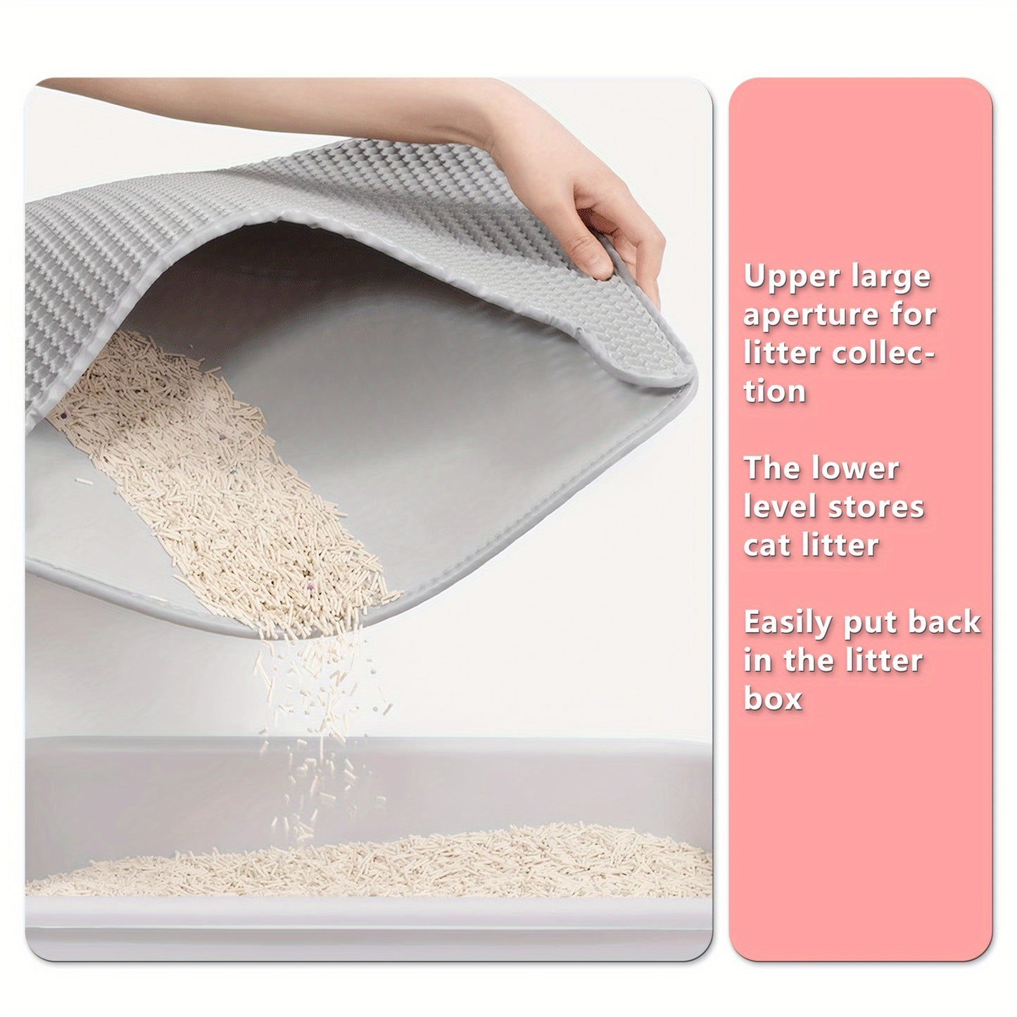 Double Layer Cat Litter Mat, Anti-splash Dust Control Easy To Clean Indoor Cat Cleaning Mat Trapping Box