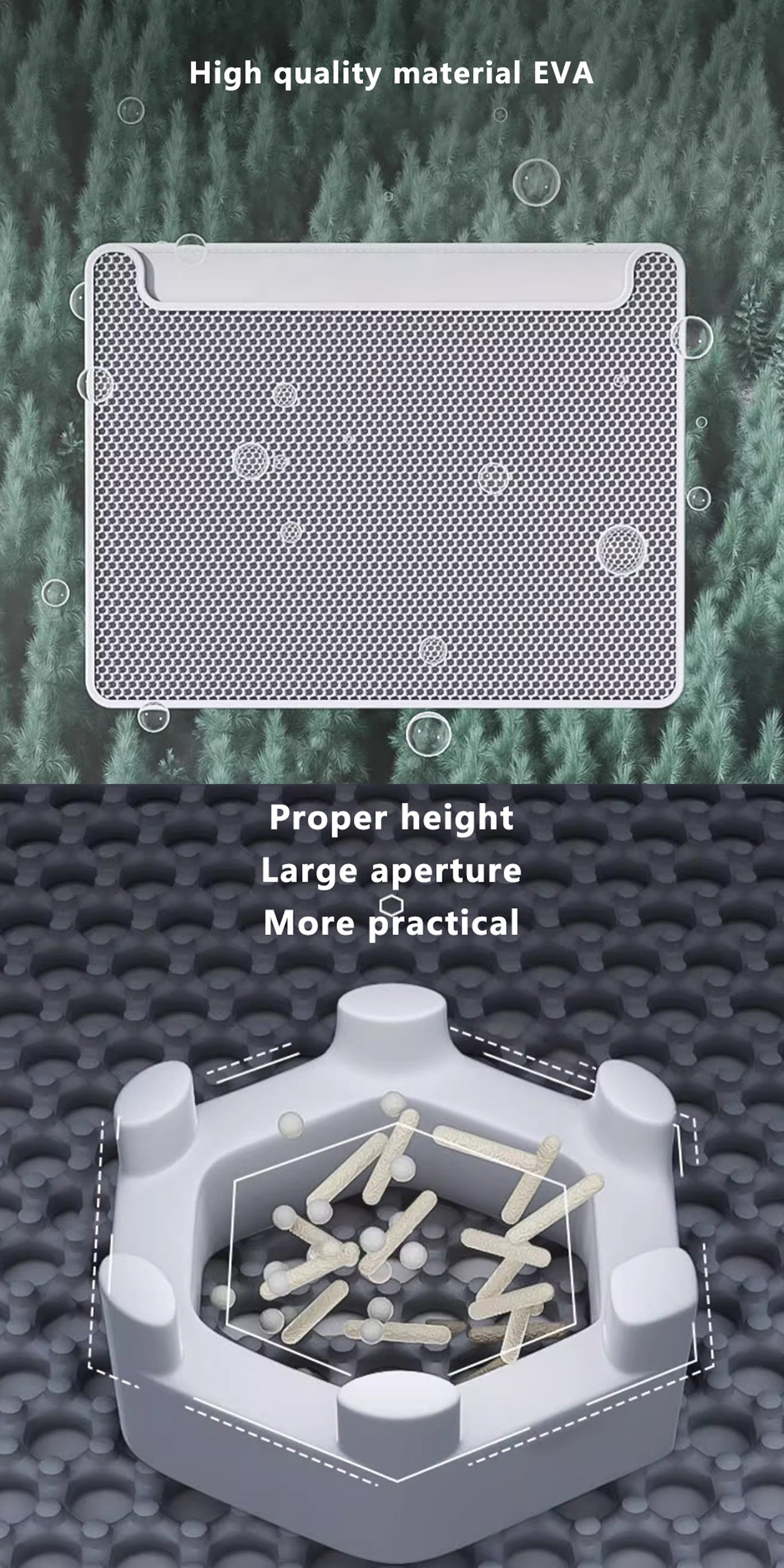 Double Layer Cat Litter Mat, Anti-splash Dust Control Easy To Clean Indoor Cat Cleaning Mat Trapping Box