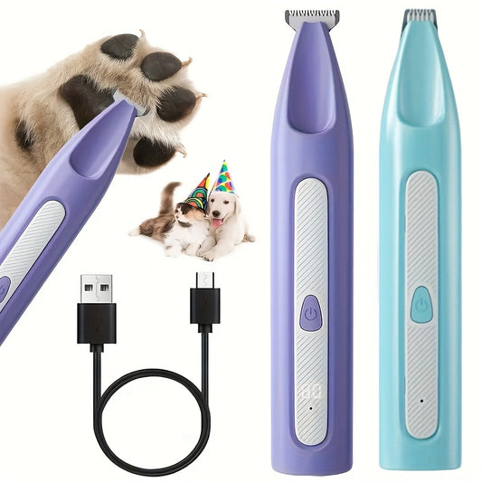 Pet Micro Precision Trimmer Set, New Rechargeable Low Noise Wireless Dog Paw Clipper with LED Light, Multifunctional Pet Hair Grooming Tool for Nails Eyes Face Hips Cat Feet Shaver, Pet Nail Trimmer, Compact Design, Ergonomic