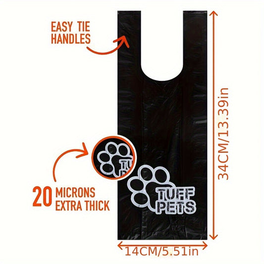 [Leak-Proof Dog Poo Bags] Tuff Pets Extra Thick Leak-Proof Dog Poo Bags W/ Tie Handles