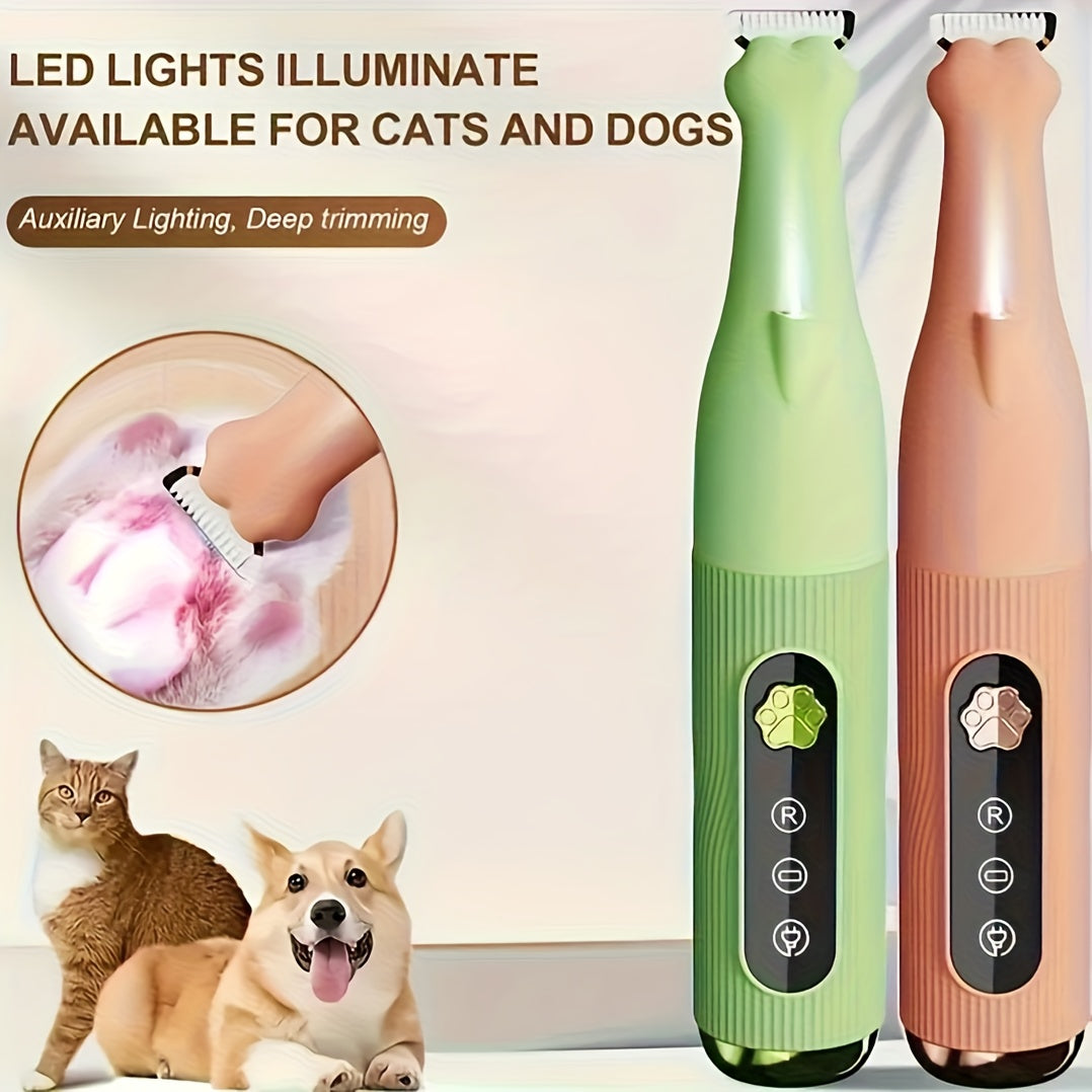 Dog Nail Trimmers with LED Light, Low Noise Pet Clippers, 18mm Blade Waterproof Rechargeable Dog Nail Clippers & Cat Nail Clipper for Grooming Paws, Ears, Face, Eyes