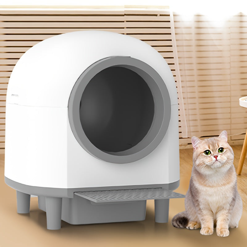 Self Cleaning Cat Litter Tray, 110L Extra Large Automatic Cat Litter Tray for Multiple Cats, with Safety Protection, APP Control, Odor Removal Smart Robot Litter Box, 1 Roll Trash Bags, Self Cleaning Cat Litter Box, Cat Litte