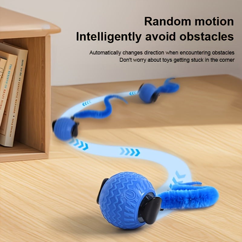 1pc interactive cat and dog toy for indoor cats - rechargeable automatic fast ball, intelligent tail chase and pet chase games, reinforced and durable plastic design, cat and dog toy interaction, playful design, pet entertain