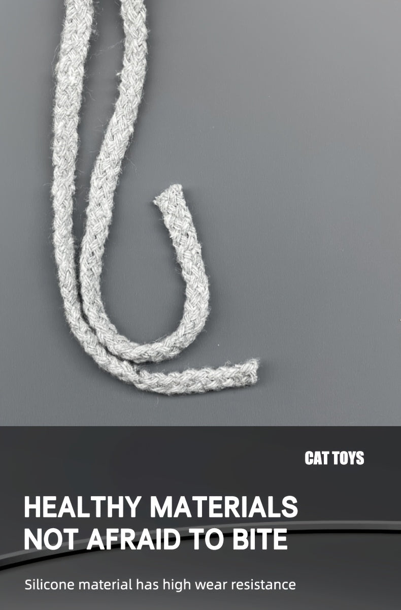 Interactive Laser Cat Toy with Mouse, 2-in-1 Laser Pointer & Plush-like Wiggling Worm-like Motion, Low-Power (<1mW) Red Light for Solo Play, Stimulates Hunting Instincts (Cats, Kittens)