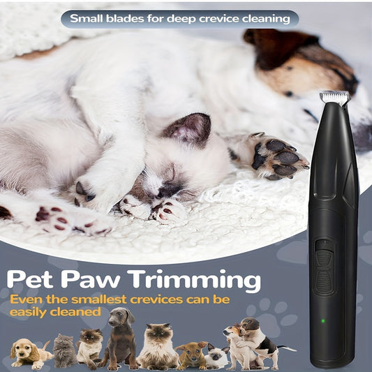 2-Speed Low Noise Cordless Dog & Cat Grooming Clippers - Rechargeable Pet Hair Trimmer for Paws, Eyes, Ears, Face & Rump with LED Light, Ergonomic Design & Attachments (White, Black)