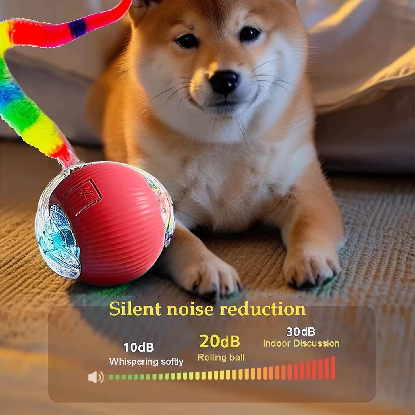 BonreLife Automatic Rolling Cat Ball Toy with LED Lights, USB Rechargeable, Bite-Resistant Silicone, Safe for All Cat Sizes - Interactive Indoor Play for Cats, Interactive Cat Toy