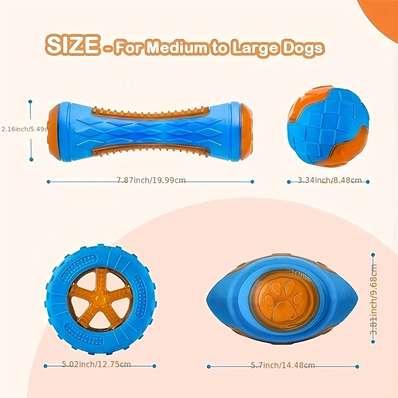 Set of 4pcs, Interactive Dog Chew Toys, Dog Beach Toys Water Toys, Safe & Non-toxic Pet Chewing Toys, Floating Toys for All Breeds - Perfect Gifts for Dog'S Summer Holidays, Without Battery