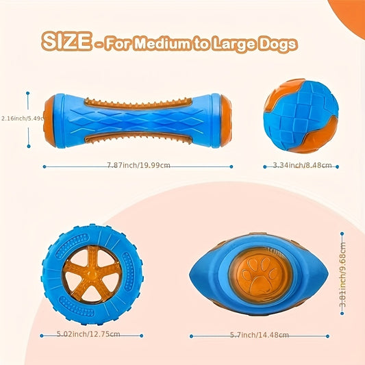 Set of 4pcs, Interactive Dog Chew Toys, Dog Beach Toys Water Toys, Safe & Non-toxic Pet Chewing Toys, Floating Toys for All Breeds - Perfect Gifts for Dog'S Summer Holidays, Without Battery