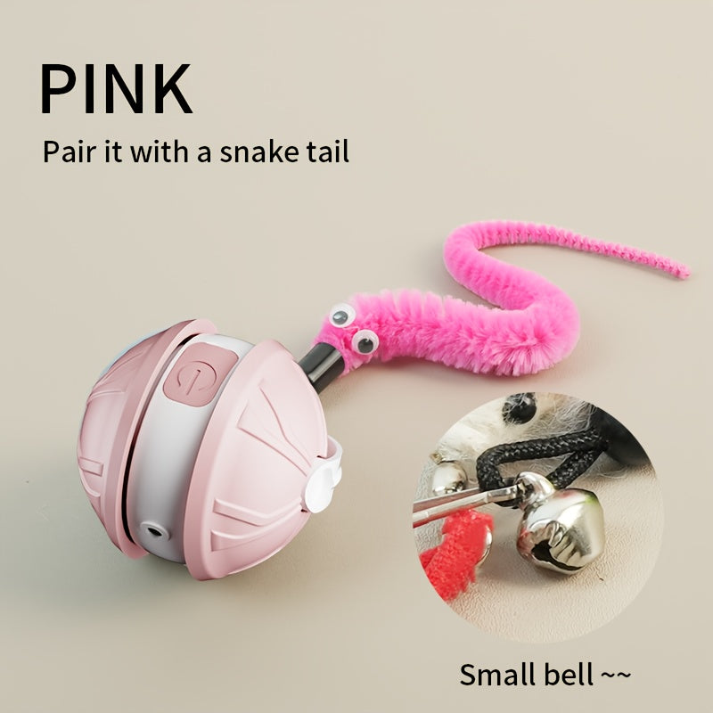 Automatic Cat Toy - Interactive Cat Toy, USB Rechargeable, Glowing Design for Indoor Play and Mental Stimulation, Fun Design, Fake Mouse, Replaceable Hanging Ornaments, Laser Cat Toy