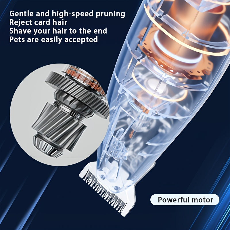 Pet Grooming Kit, Rechargeable Electric Paw Trimmer for Dogs and Cats, Dual-Use USB/Battery Powered, LED Light, Wide Blade, Quiet Operation, Ideal for Whisker, Foot & Eye Hair Removal