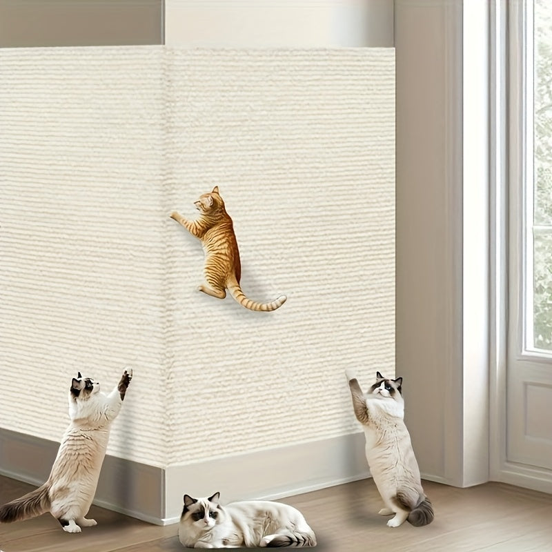 [Interactive Cat Scratching Mat] Durable Self-Adhesive Cat Scratching Mat | Interactive Pet Climbing Board, Scratch-Resistant Felt for Walls & Furniture, DIY Home Decor, Christmas Gift - Polyester