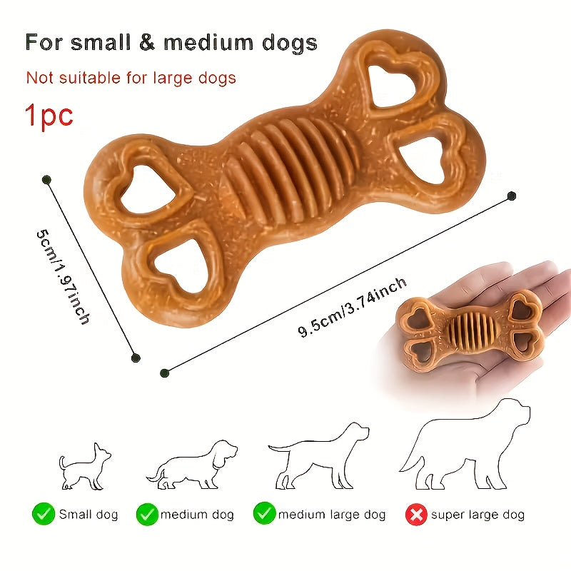 Durable Non-Toxic Chew Bone Toy for Aggressive Chewers - Heavy-Duty Plastic Puppy & Adult Dog Teeth Cleaning Dental Chew Stick with Chewable Textured Surface, Indestructible Chew Bone for Small & Large Dogs (Labrador, German