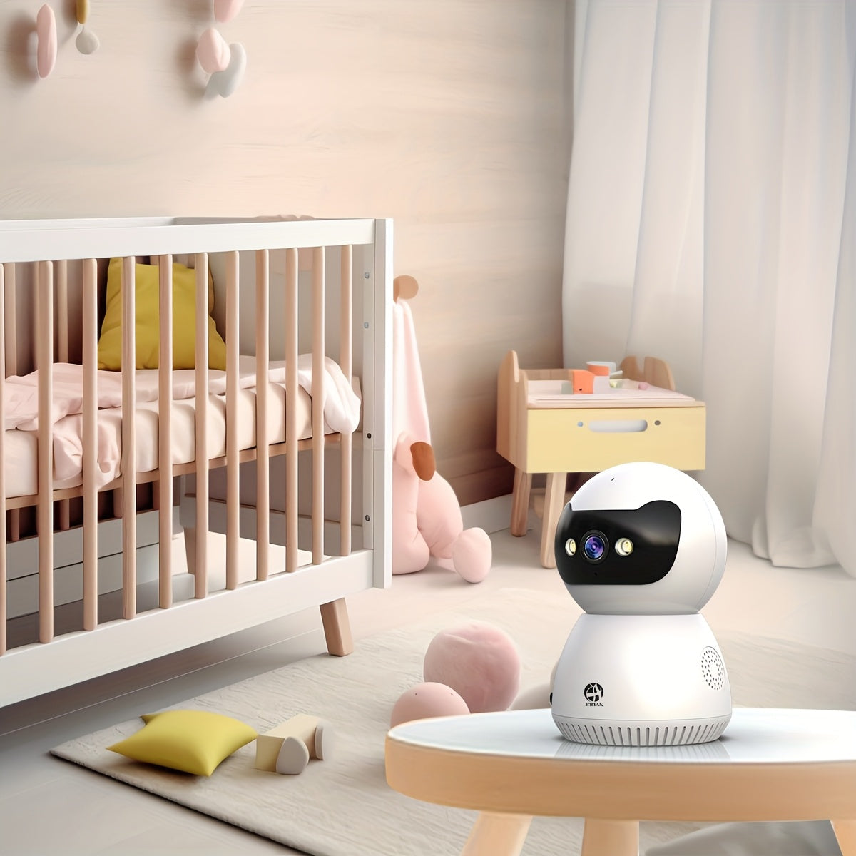 JOOAN 1080P HD Smart Security Camera with Two-Way Talk, Night Vision, PTZ Pan/Tilt/Zoom, Motion Detection & Tracking, - Camera for /Pet Monitor, App Control, Compatible with / (Wall-Mountable)