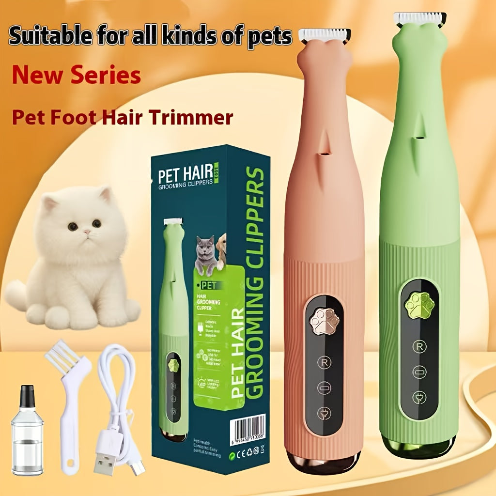 Dog Nail Trimmers with LED Light, Low Noise Pet Clippers, 18mm Blade Waterproof Rechargeable Dog Nail Clippers & Cat Nail Clipper for Grooming Paws, Ears, Face, Eyes
