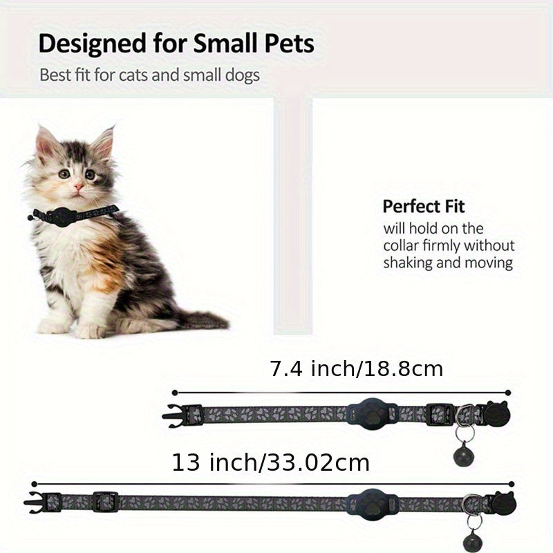 Pet Cat Positioning Collar Set with Collar, Locator + Silicone Protective Case, GPS Smart Anti-Lost Device Locator - Live Tracking, No Installation, Only I0S Device Use