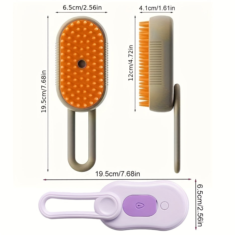 2pcs Pet Spritz Comb, 3-In-1 Cat Steam Brush, USB Charging Convenience, 360° Rotating Pet Steam Brush for Cats and Dogs, Cat Brush, Pet Cleaning, Easytouse Comb, Petsafe Material, Grooming Comb, Cat Lovers, Pet Owners
