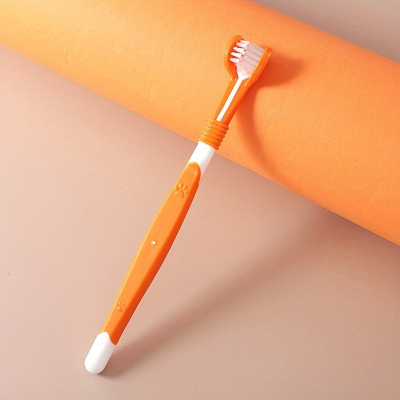 1pc Soft Bristle 3-sided Dog Toothbrush for Effective Teeth Cleaning and Fresher Breath Random Color