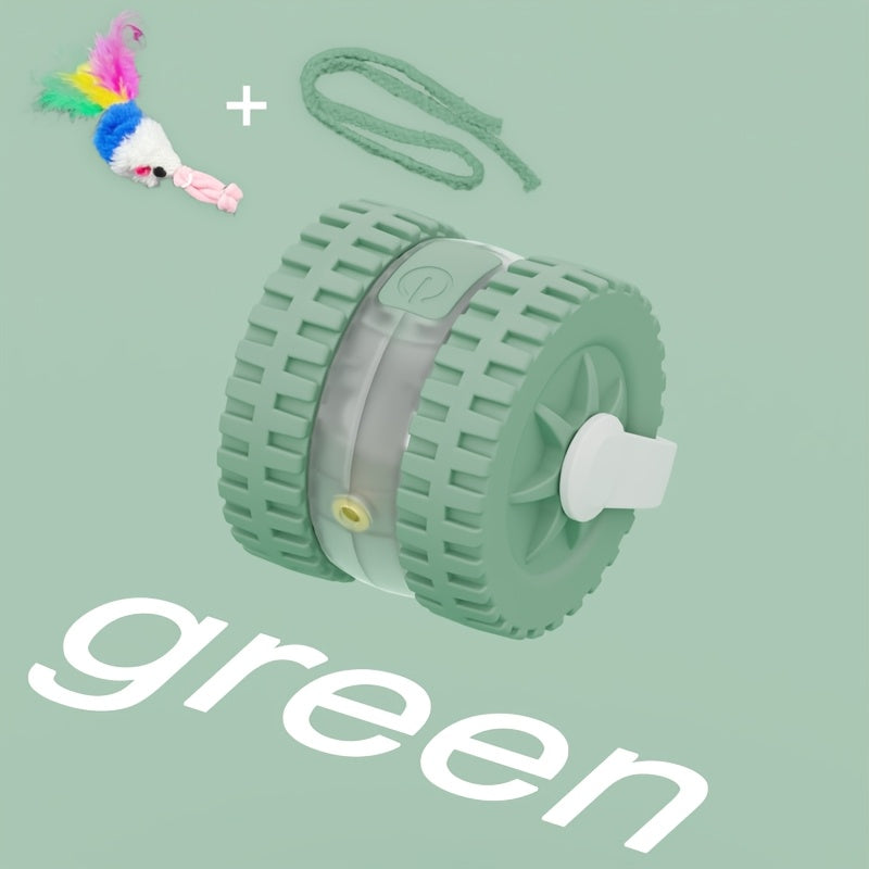 Interactive Laser Cat Toy with Mouse, 2-in-1 Laser Pointer & Plush-like Wiggling Worm-like Motion, Low-Power (<1mW) Red Light for Solo Play, Stimulates Hunting Instincts (Cats, Kittens)