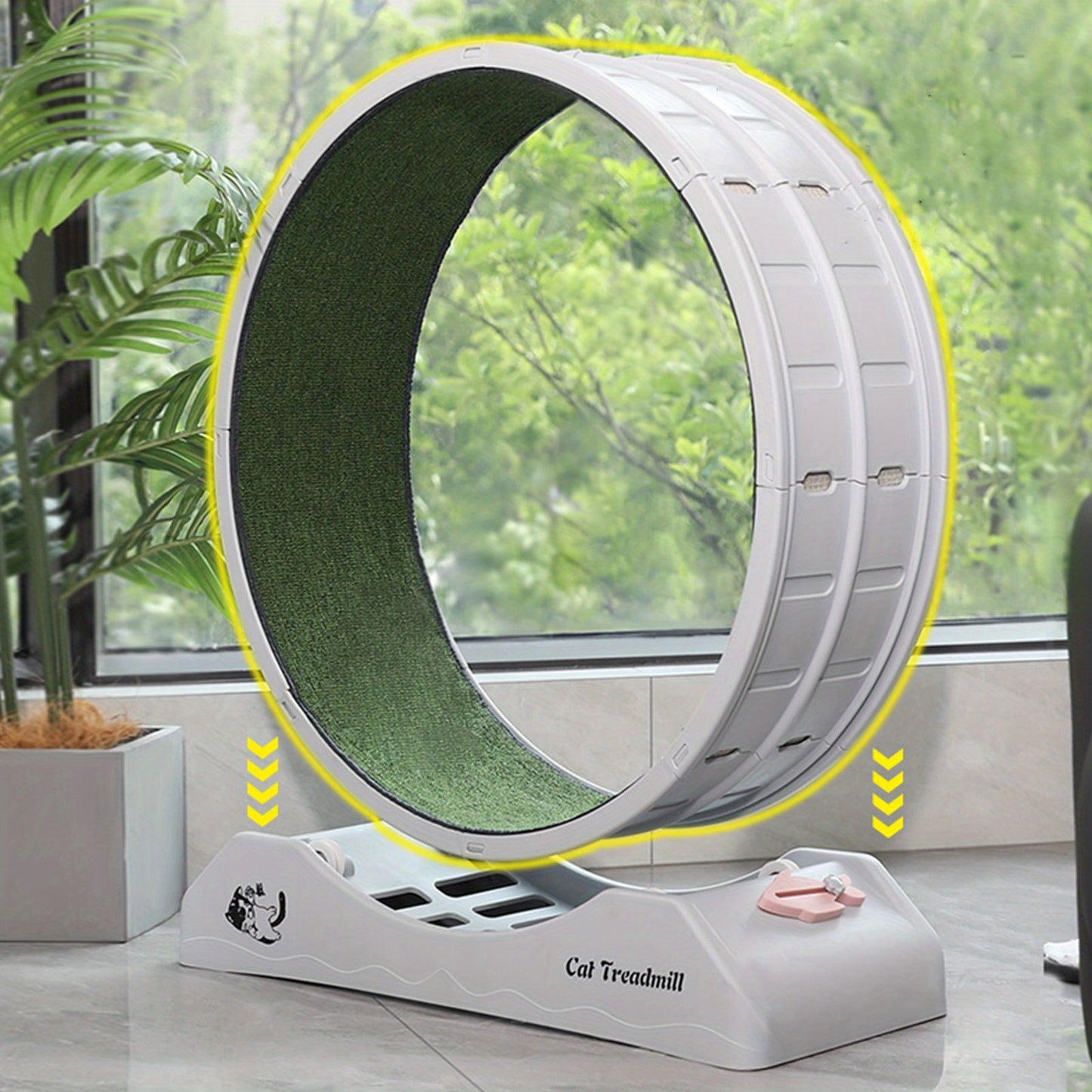 Easyclean | Large 80.01cm Cat Exercise Wheel with Soft Carpeted Runway – Durable ABS Plastic Indoor Treadmill for Cats, Stable Design, Easy-Clean Removable Mat, Safety Brake, and Comfortable Paw Touch