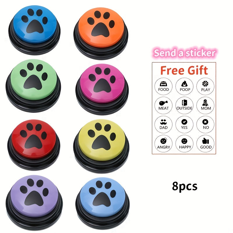 Dog Training Buttons with Paw Print Design - Interactive Pet Communication Toy, Durable Plastic Dog Accessories for Training & Play, No Batteries Needed, All Breeds & Sizes, Dog Training Accessories, Playful Pet Acc