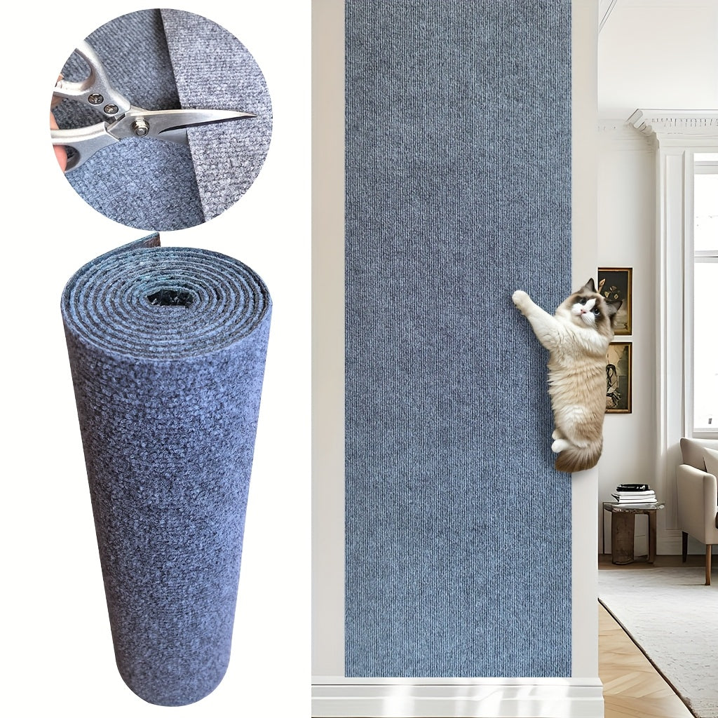 [Interactive Cat Scratching Mat] Durable Self-Adhesive Cat Scratching Mat | Interactive Pet Climbing Board, Scratch-Resistant Felt for Walls & Furniture, DIY Home Decor, Christmas Gift - Polyester