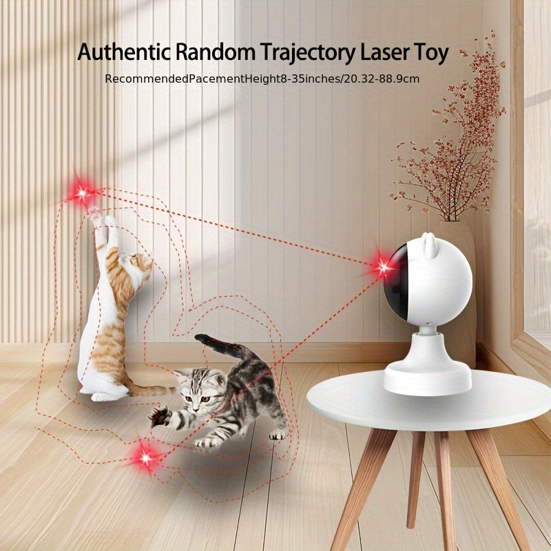 [Endless Fun Laser Chase Toy] Interactive Laser Chase Cat Toy - USB Rechargeable, Handheld or Desktop Mounted, Auto-Switching Timer for Endless Fun