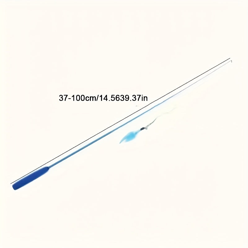 [Vibrant Cat Toy Set] 12pcs Vibrant & Durable Cat Toy Set | Interactive Feather Fishing Rods with Bell-Caterpillar Heads, Engaging Cat Play Sticks for Endless Fun