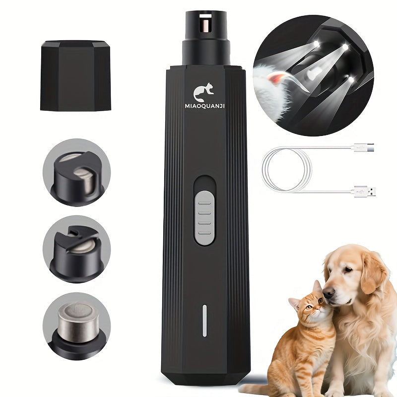 MIAOQUANJI Dog Nail Trimmer with USB Charging, Adjustable Speed & Ergonomic Handle - Safe & Comfortable Pet Grooming Tool for Small to Medium Dogs, Durable Plastic Design, Dog Nail Trimmer, Pet Grooming Accessory, Sleek Pet A