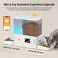 Smart Automatic Cat Feeder and Water Dispenser All-in-One with App Control, Large Capacity Wet/ Food Storage, Enabled,, Voice Control via Alexa/ Assistant, -Waste System,  & Wet Food Dispenser, Remote Monitoring, Low Voltage