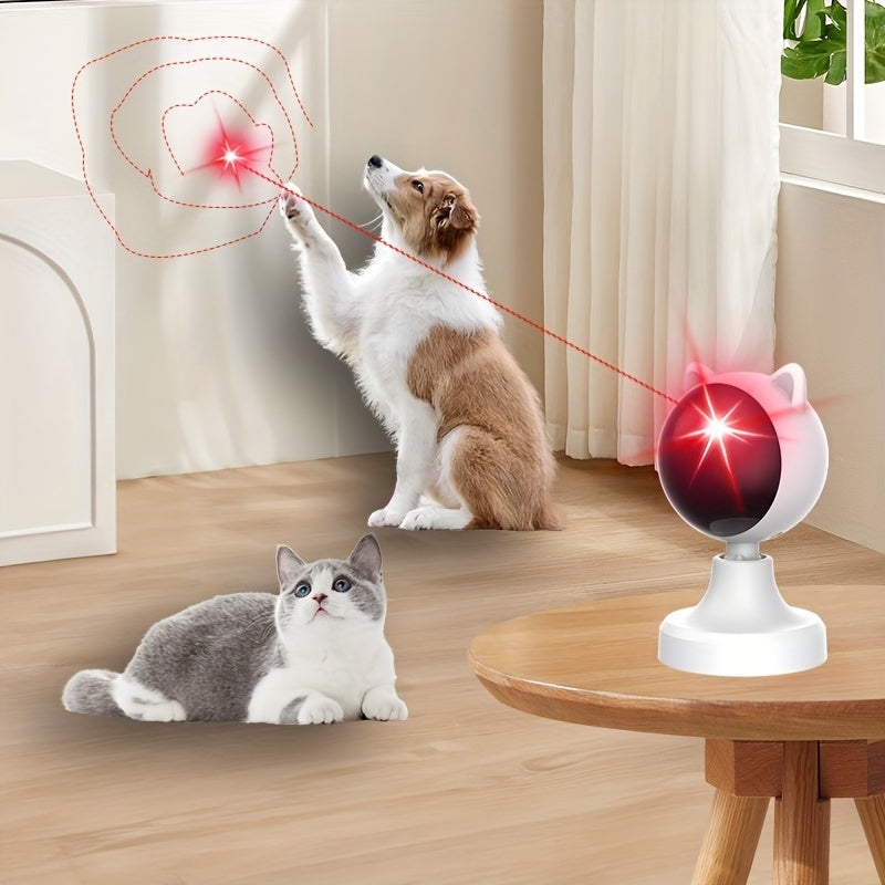 [Endless Fun Laser Chase Toy] Interactive Laser Chase Cat Toy - USB Rechargeable, Handheld or Desktop Mounted, Auto-Switching Timer for Endless Fun