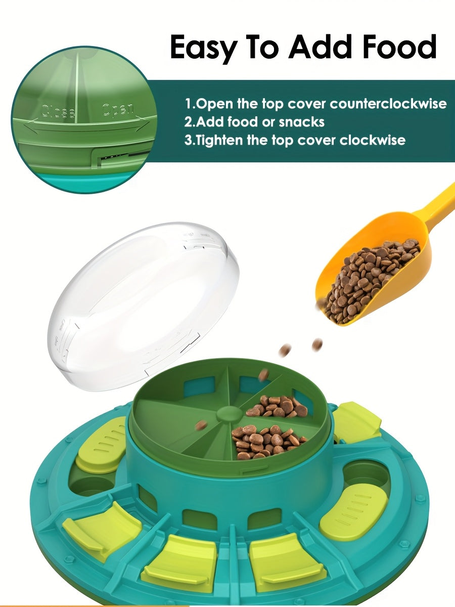 [Interactive Dog Feeder Toy] Interactive Slow Feeder Dog Toy with Treat Dispenser - Battery-Free Mental Stimulation Game, Non-Toxic Easy-Clean Plastic, Geometric Design for Puppies & Adult Dogs, IQ Boosting Play, Puppy Traini