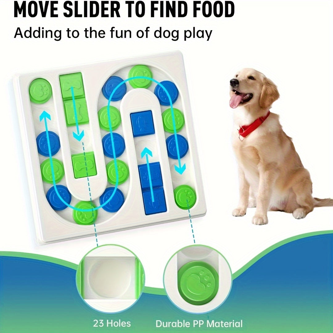 [Interactive Dog Puzzle] Durable PP Interactive Dog Treat Puzzle - Mental Enrichment Feeder for IQ Training, Slow Feeder with Paw Print & Bone Shapes, Treat Dispenser for Puppies & Adult Dogs