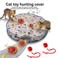 3pcs Pet Self-Entertainment Toy Set: 1 Round Double-Layer Hunting Cover + 2 Red Automatic Cat Balls