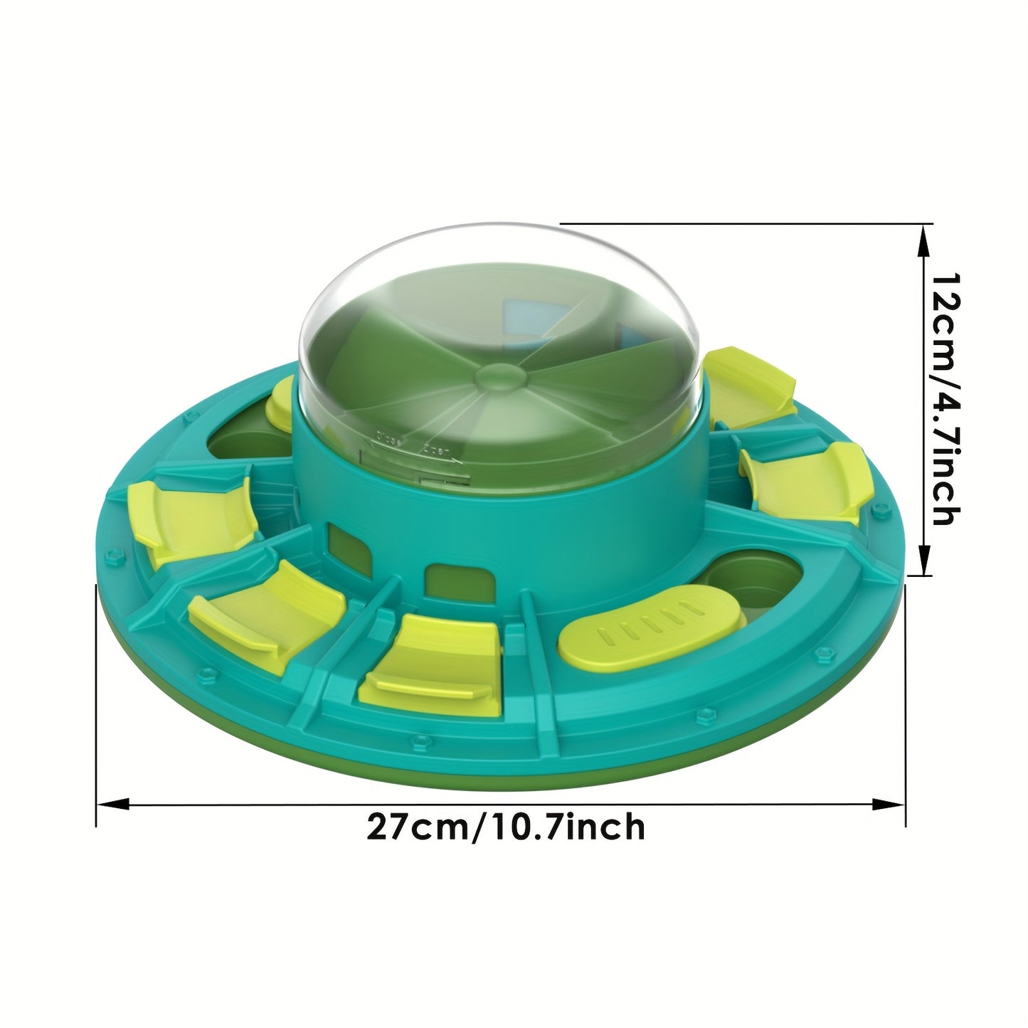 [Interactive Dog Feeder Toy] Interactive Slow Feeder Dog Toy with Treat Dispenser - Battery-Free Mental Stimulation Game, Non-Toxic Easy-Clean Plastic, Geometric Design for Puppies & Adult Dogs, IQ Boosting Play, Puppy Traini