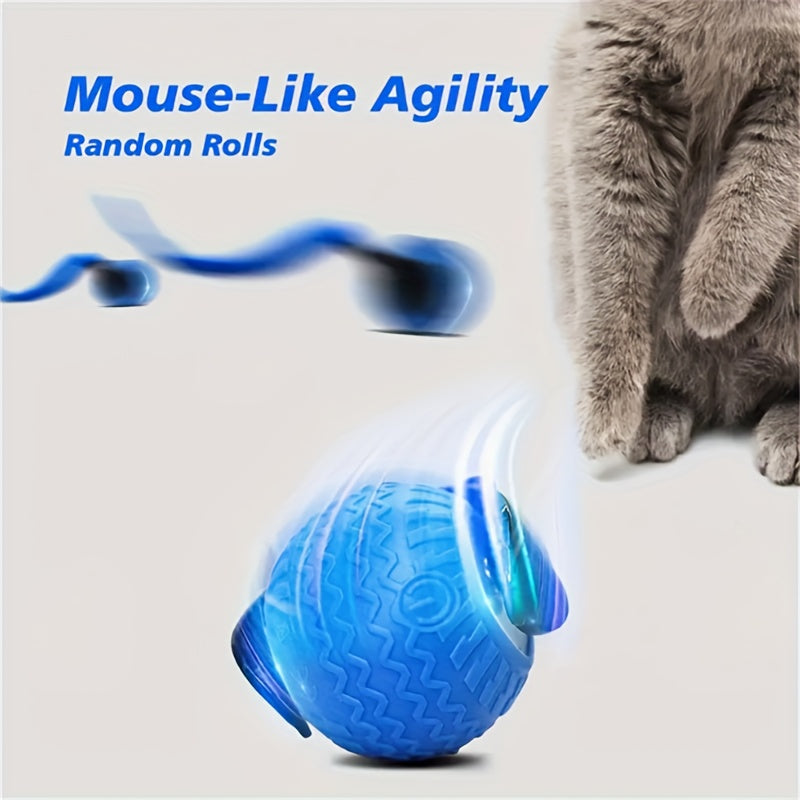 1pc interactive cat and dog toy for indoor cats - rechargeable automatic fast ball, intelligent tail chase and pet chase games, reinforced and durable plastic design, cat and dog toy interaction, playful design, pet entertain