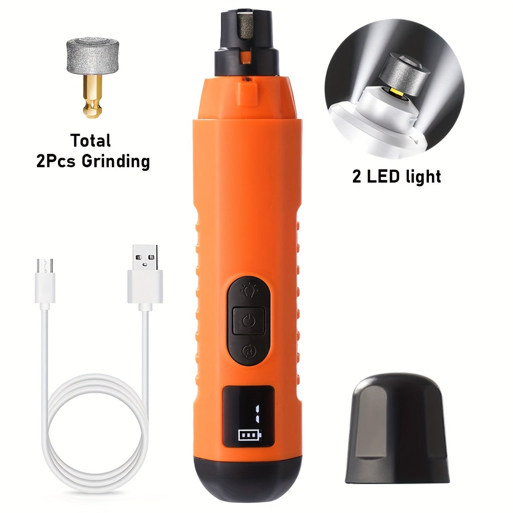 [5-Speed Nail Grinder] 5-Speed Electric Nail Grinder | Painless Grooming Tool for Cat and Dog Nails with 2 LED Lights