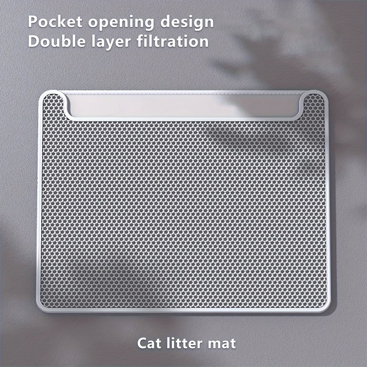 Double Layer Cat Litter Mat, Anti-splash Dust Control Easy To Clean Indoor Cat Cleaning Mat Trapping Box