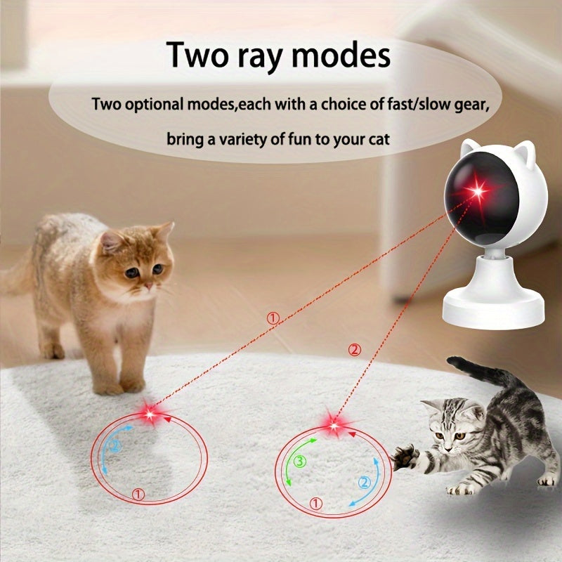[Endless Fun Laser Chase Toy] Interactive Laser Chase Cat Toy - USB Rechargeable, Handheld or Desktop Mounted, Auto-Switching Timer for Endless Fun