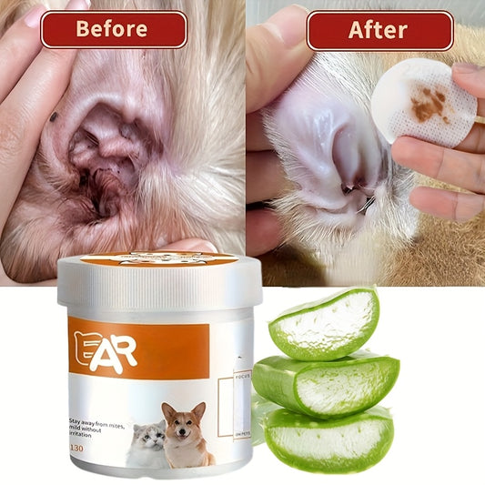 130pcs Pet Cleaning Wipes for Cats And Dogs, Designed to Remove Eye Stains, Earwax, And Tear Marks, Suitable for Both Cats And Dogs.