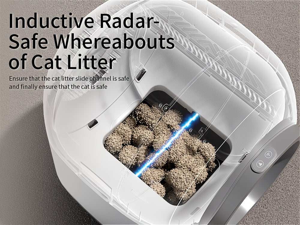 Self Cleaning Cat Litter Tray, 110L Extra Large Automatic Cat Litter Tray for Multiple Cats, with Safety Protection, APP Control, Odor Removal Smart Robot Litter Box, 1 Roll Trash Bags, Self Cleaning Cat Litter Box, Cat Litte