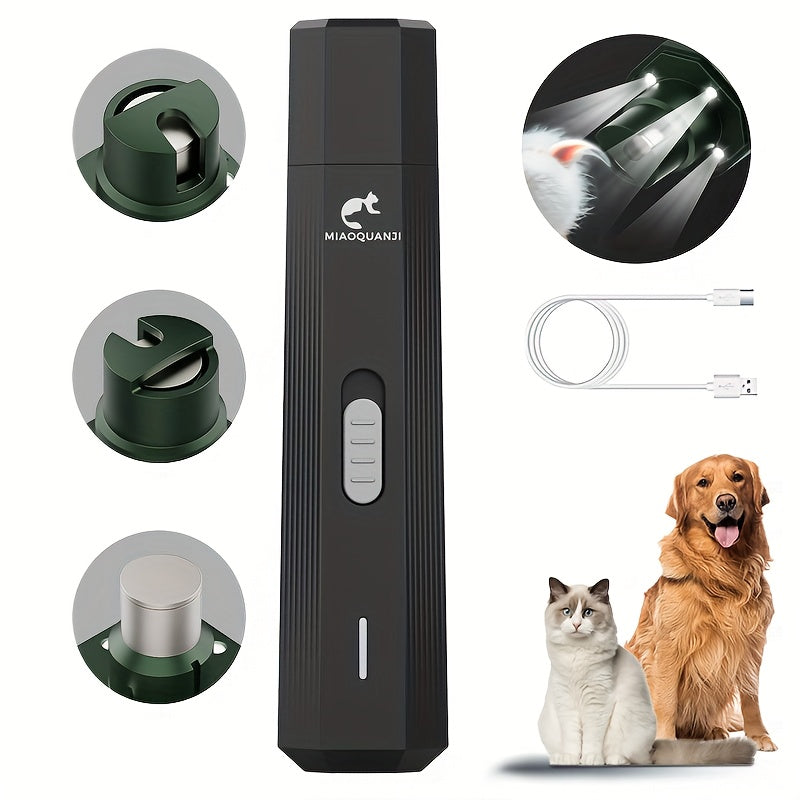 MIAOQUANJI Dog Nail Trimmer with USB Charging, Adjustable Speed & Ergonomic Handle - Safe & Comfortable Pet Grooming Tool for Small to Medium Dogs, Durable Plastic Design, Dog Nail Trimmer, Pet Grooming Accessory, Sleek Pet A