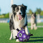 Durable Rubber Dog Soccer Ball with Straps - Interactive Chew-Resistant Pet Toy for All Breed Sizes, Purple & Black with Paw Print Design, Indoor/Outdoor Play & Training, Dog Ball Toy, Large Surface Area