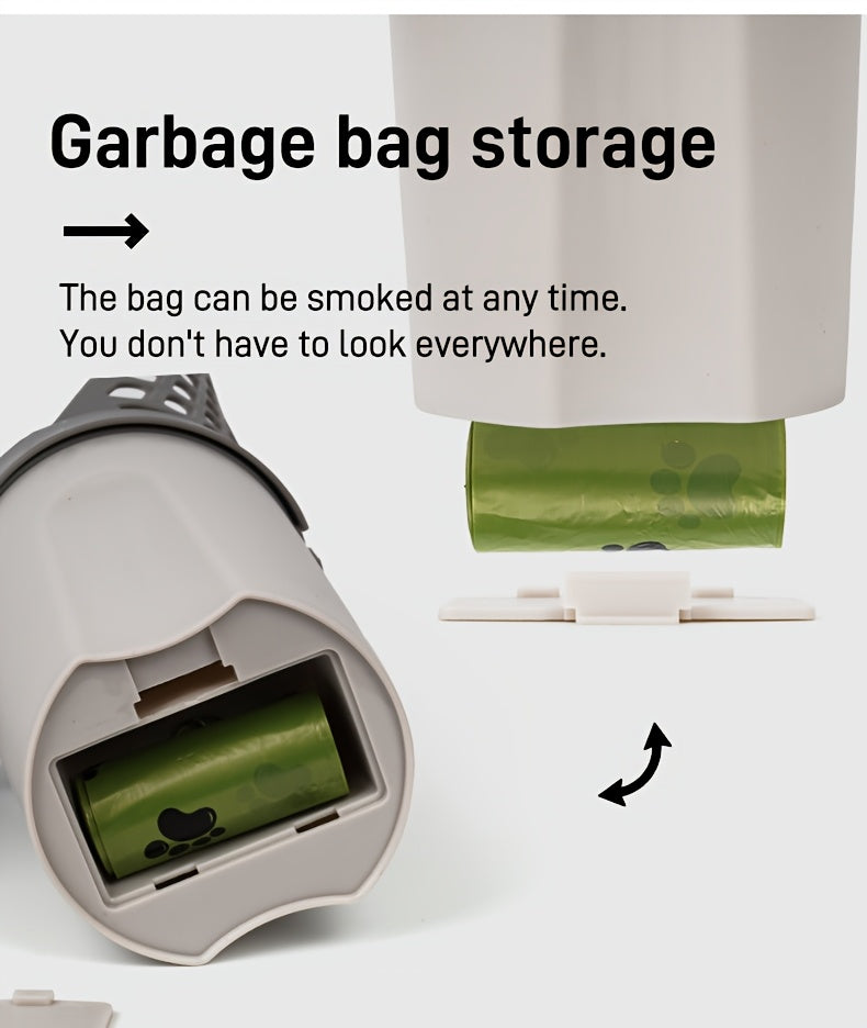 All-In-One Storage Portable Cat Cleaning Cat Litter Shovel with Built-In Garbage Bag Automatic Poop Scooper Set Cat Shovel