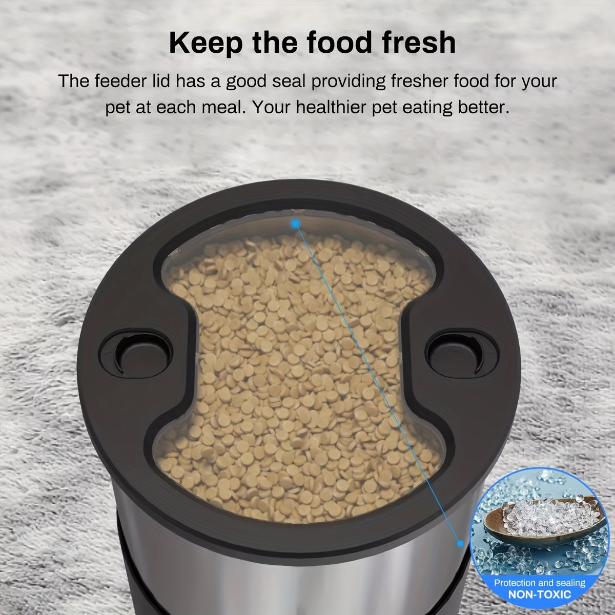 4.5L WiFi Double Meal Pet Feeder for Cats and Dogs, Automatic Food Dispenser Suitable for Small and Medium-Sized Pets, Stainless Steel Double Bowl Pet Feeder with Remote Control App Control (No 5V 1A Plug), Without Battery