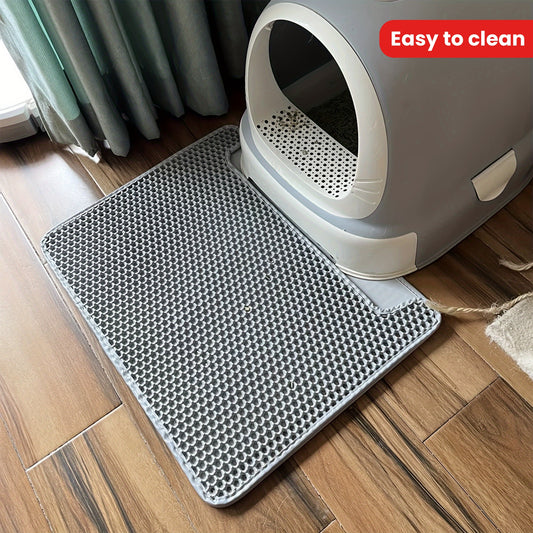 Double Layer Cat Litter Mat, Anti-splash Dust Control Easy To Clean Indoor Cat Cleaning Mat Trapping Box